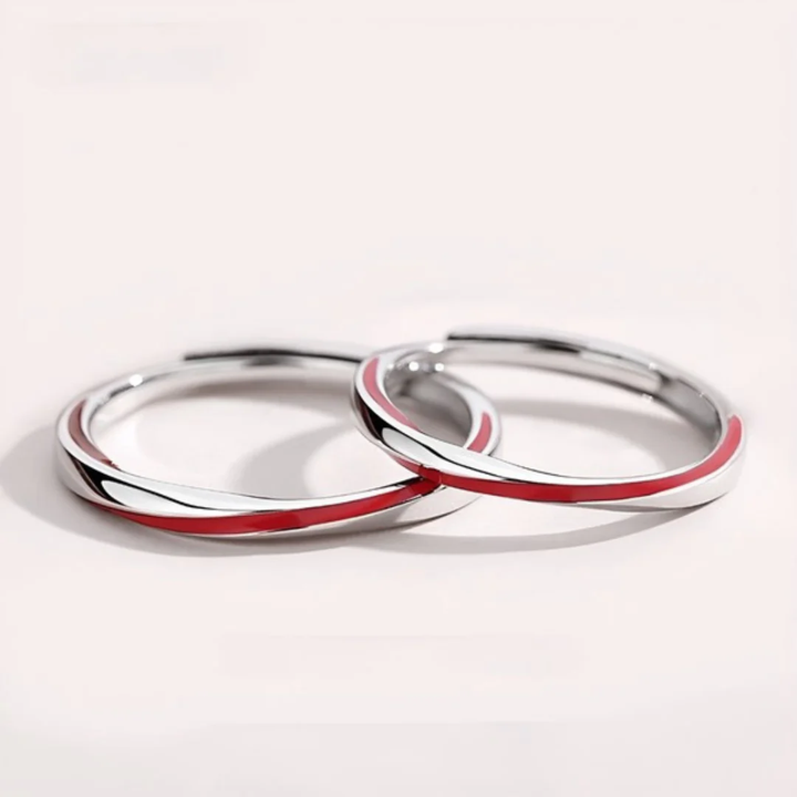 1+1 OFERTA Anillo Hilo Rojo del Destino PLATA S925