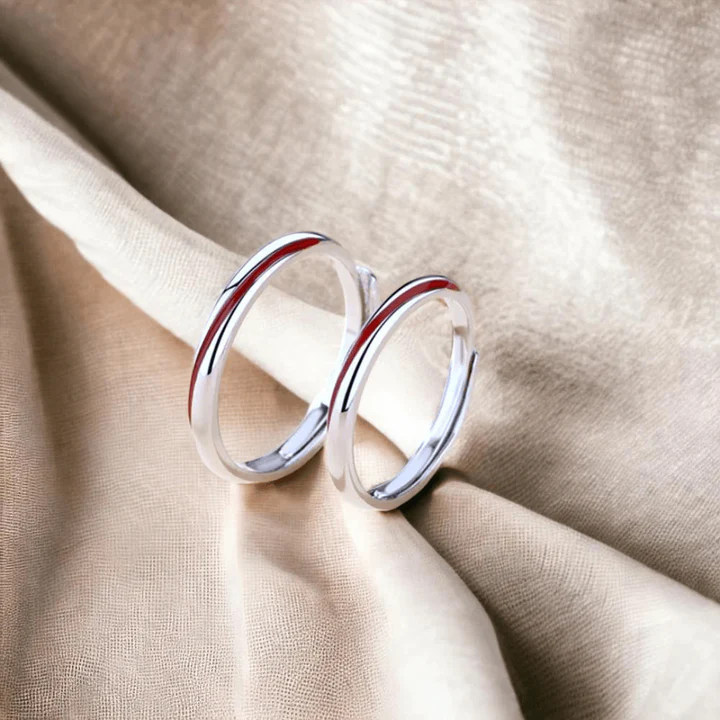 1+1 OFERTA Anillo Hilo Rojo del Destino PLATA S925