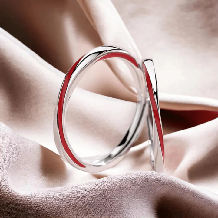 1+1 OFERTA Anillo Hilo Rojo del Destino PLATA S925