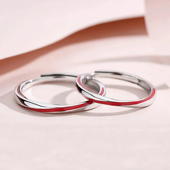 1+1 OFERTA Anillo Hilo Rojo del Destino PLATA S925