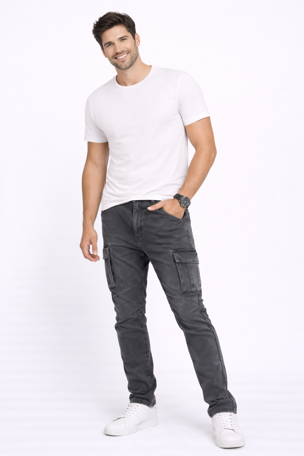 Pantalón Cargo Stretch Marino