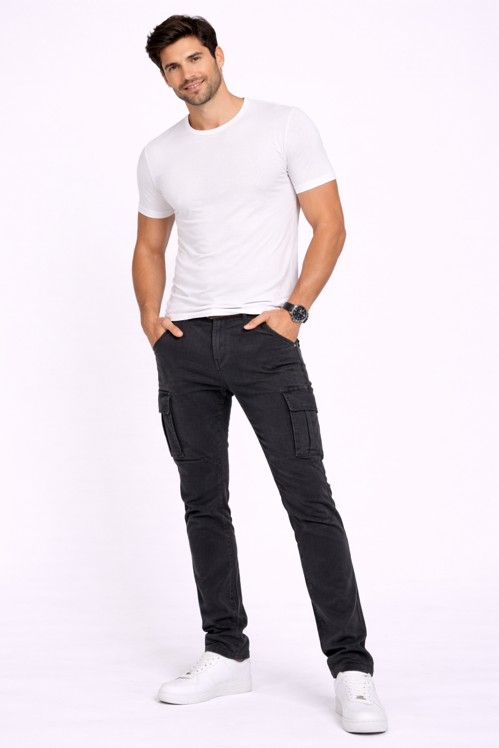 Pantalón Cargo Stretch Marino
