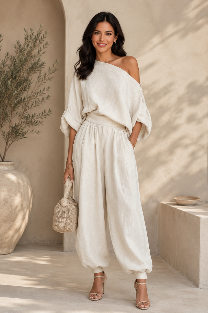 Andrea - Conjunto Asimétrico Pantalón Elegante
