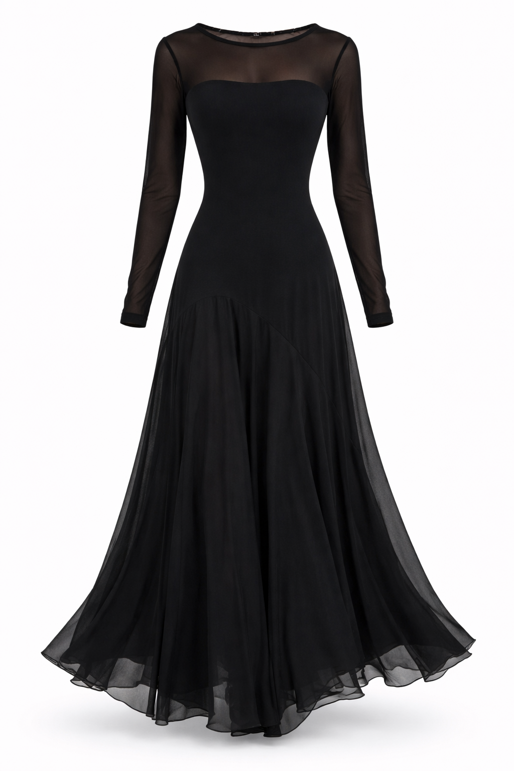 Lunaria™ | Vestido largo de tul negro con un encanto etéreo